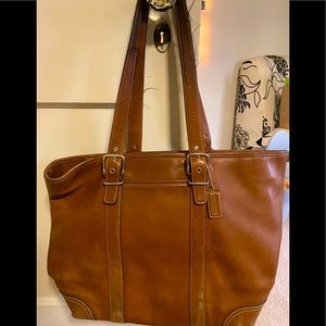 Vintage Coach leather tote bag
